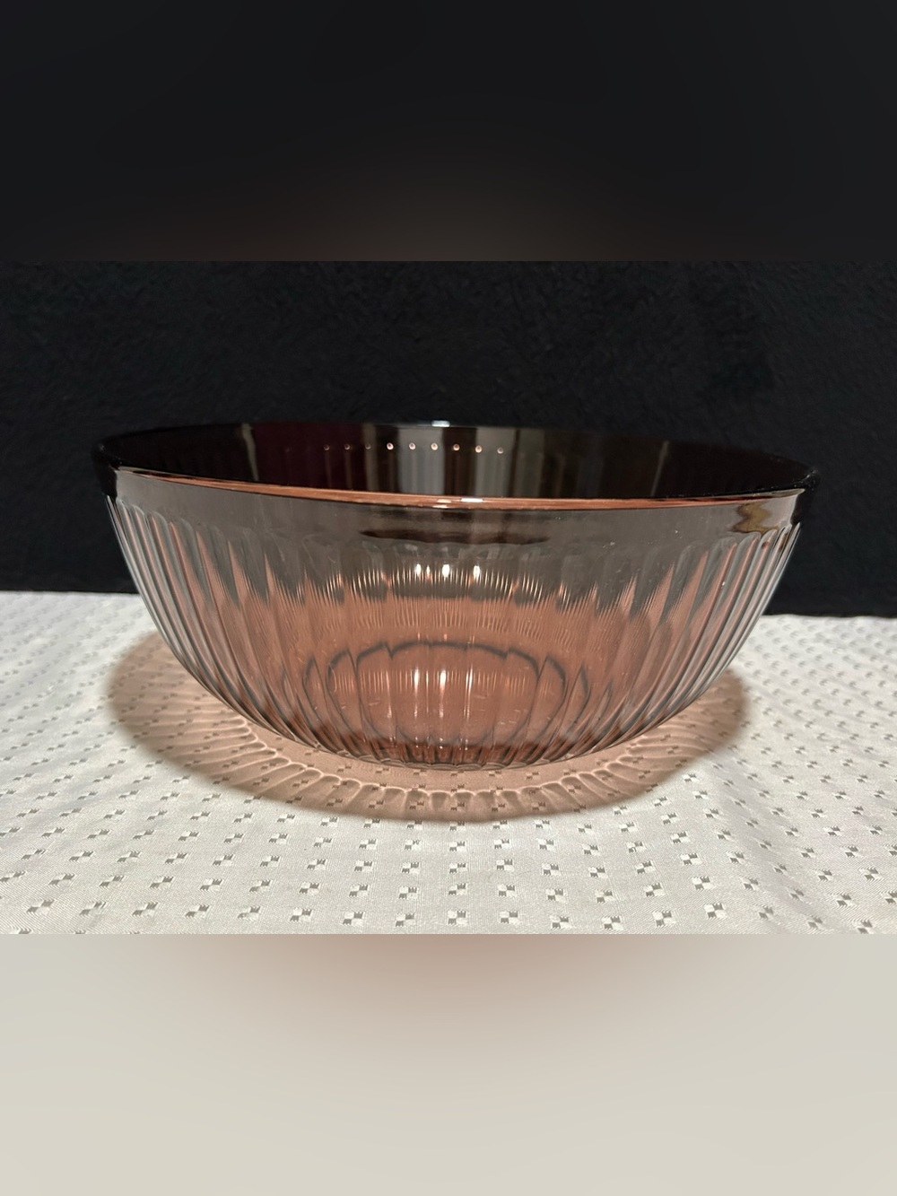 Vintage Purple Pyrex Ribbed Mixing Bowl 4.5Qt Glass Cranberry 7404S